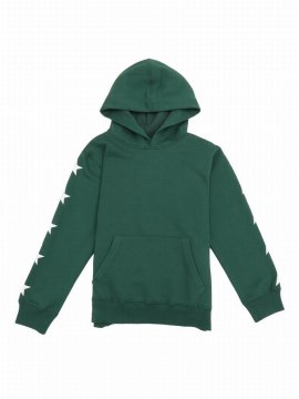 Kids Star Printed Hoodie In Green