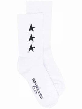 Logo Embroidered Socks In Multi-colored