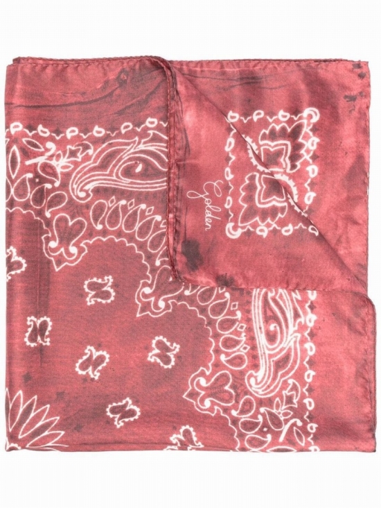 Paisley Print Silk Scarf In Multi-colored