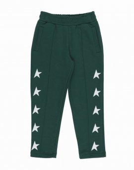 Kids' Boy's Star Tapered Joggers In Green