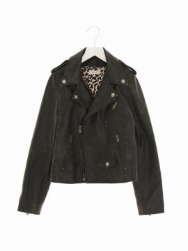 Kids' Leather Jacket In Black