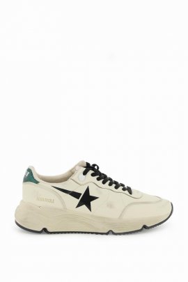 Men's Running Sole Leather & Suede Sneakers In White