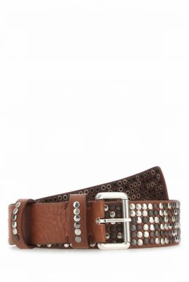 Studded Buckle Belt In Brown