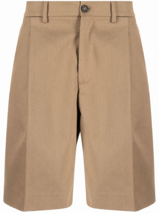 Wide-leg Bermuda Shorts In Brown