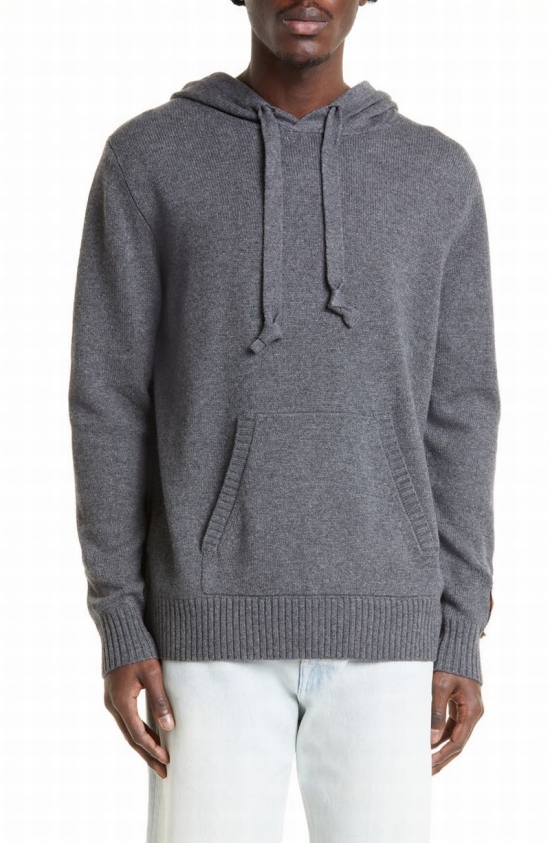 Logo-patch Drawstring Hoodie In Grey