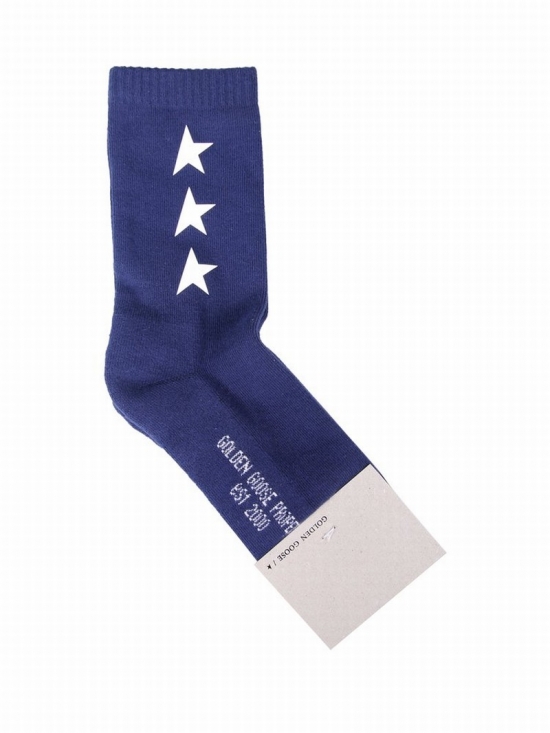 Deluxe Brand Star Detailed Socks In Blue