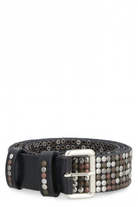 Deluxe Brand Studded Buckle Belt In Black