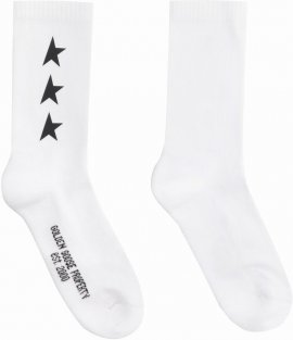 Star Detailed Socks In White/black