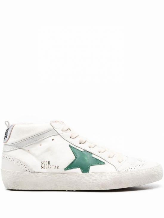 Mid Star Sneakers In White Leather