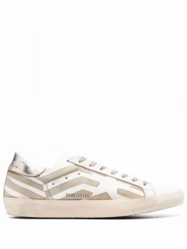 Men's Beige Leather Sneakers