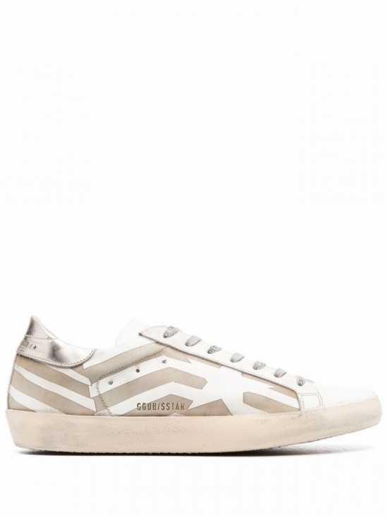 Men's Beige Leather Sneakers