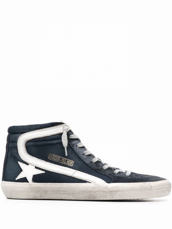 Star-patch Lace-up Sneakers In Blue