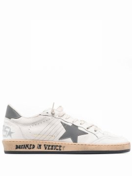 Star-patch Lace-up Sneakers In White