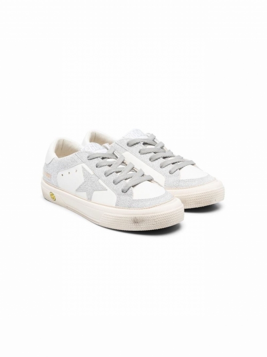 Kids' Super-star Low-top Sneakers In White Silver