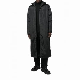Men's Black Polyester Coat
