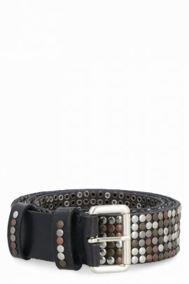 Sil Studded Leather Belt In Black