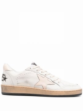 White Ball Star Low Top Leather Sneakers