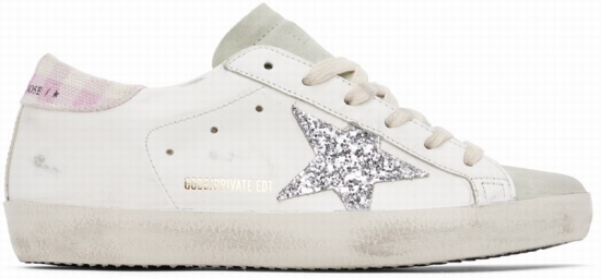 Ssense Exclusive White & Gray Super-star Sneakers In White/pink/silver