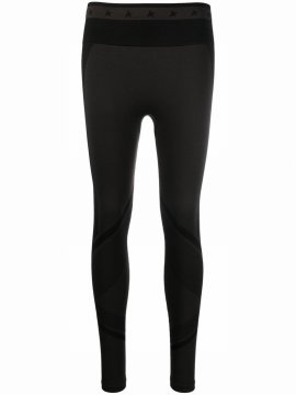 Logo-embellished Panelled Leggings In Black