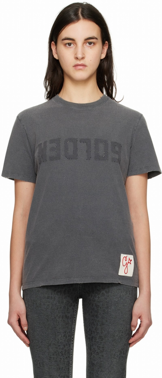 Gray 'golden' T-shirt In 60318 Anthracite