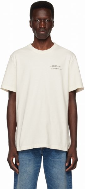 Off-white Distressed T-shirt In 11421 Heritage White