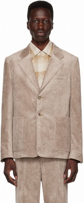 Beige Single-breasted Blazer In Roasted Cashew 60398