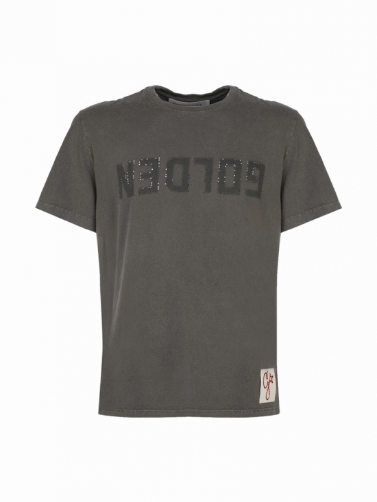 Golden T-shirt In Cotton In Dusty Olive