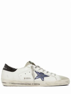 Super Star Leather & Suede Sneakers In White,navy