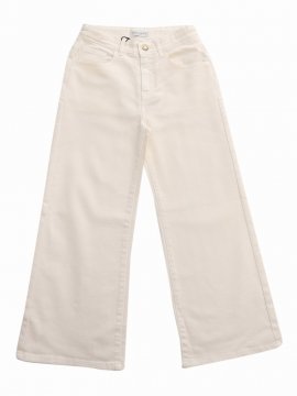 Kids' Wide Jeans In Beige