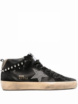 Mid-star Crystal-embellished Sneakers In Schwarz