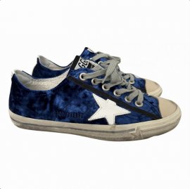 En Goose Leather Men's Sneaker In Blue