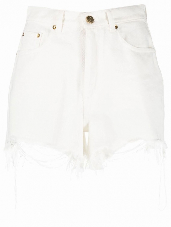 Distressed Journey Shorts In White