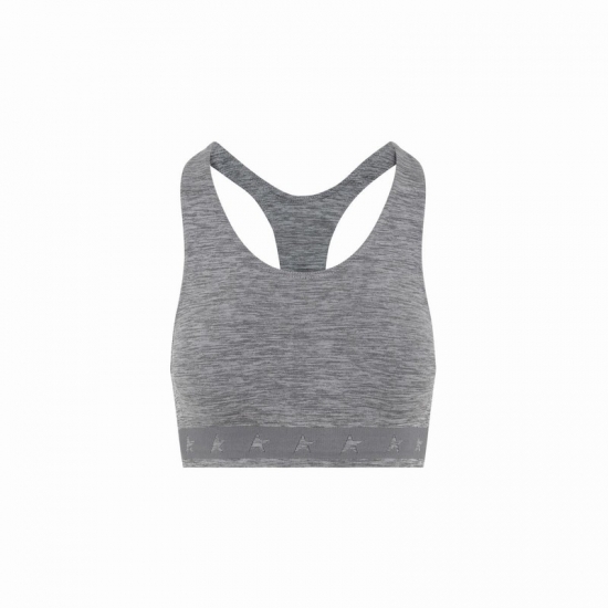 Deluxe Brand Logo Band Ribbed Tank Top In Grey