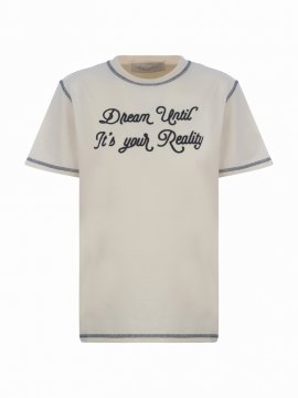 Journey W`s T-shirt Regular Cotton Jersey Dream Embroidery In White