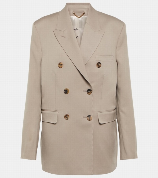 Virgin Wool Gabardine Blazer In Neutrals