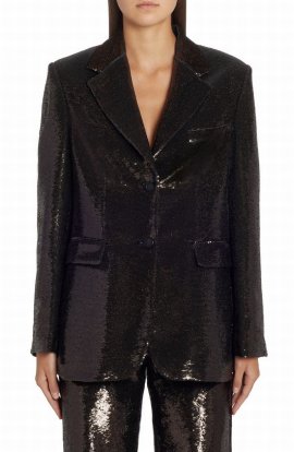 Sequin One-button Jacket In Nine Iron