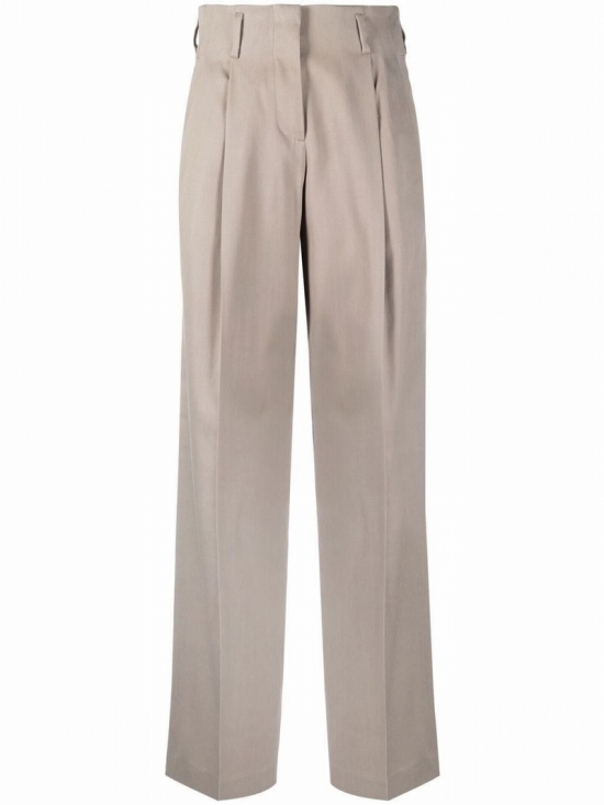 Wool-gabardine Wide-leg Pants In Brown