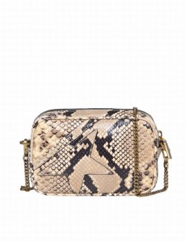 Mini Star Bag In Python Print Leather In Sand/black