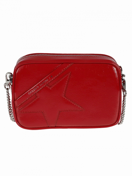 Star Leather Mini Crossbody Bag In Ruby Red