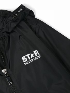 Boy's Star Logo-print Windbreaker In Black