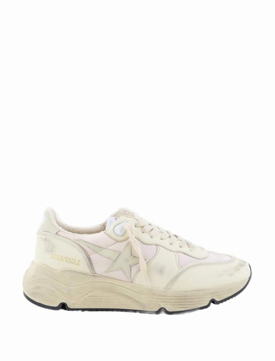 Women's Beige Leather Sneakers