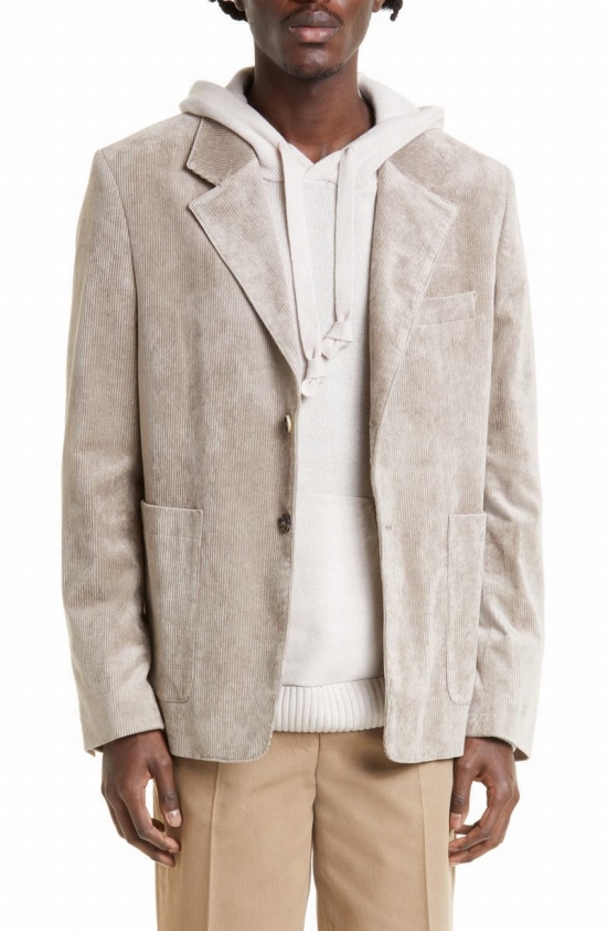 Journey Single Breasted Corduroy Sport Coat In Beige