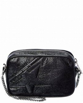 Star Mini Leather Crossbody In Black