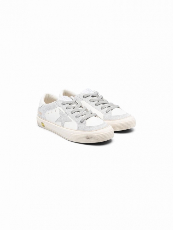 Kids' Boys White Leather Sneakers