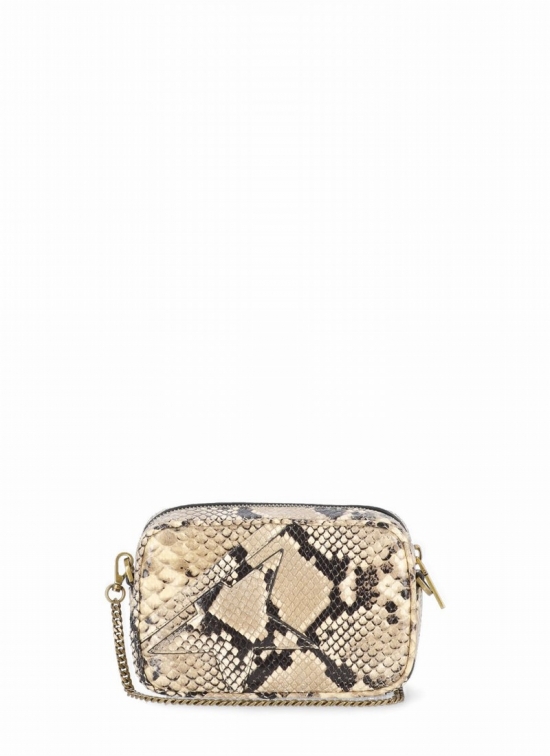 Mini Star Python Shoulder Bag In Sand/black