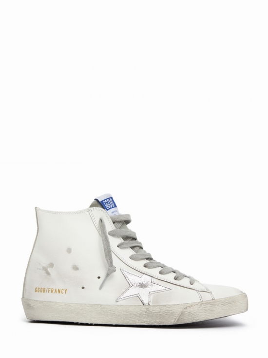 Francy Leather Sneakers In Bianco/argento