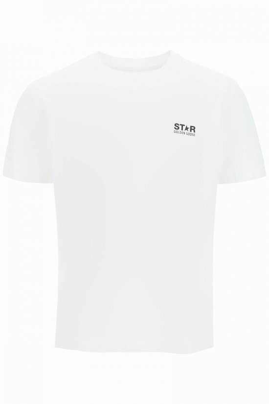 Big Star Print T Shirt White Cotton