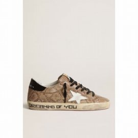 Super Star Snake Printed Leather Upper Leather Star & Shiny Leather Heel Signature Foxi In Brown