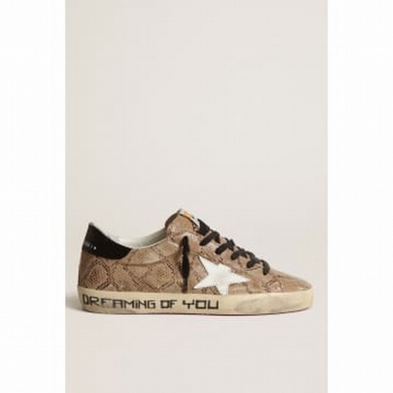 Super Star Snake Printed Leather Upper Leather Star & Shiny Leather Heel Signature Foxi In Brown