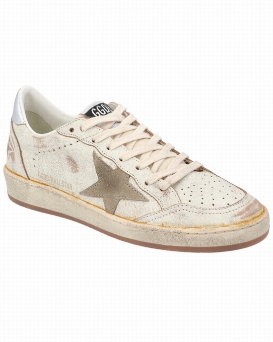 Ball Star Leather Sneaker In Beige